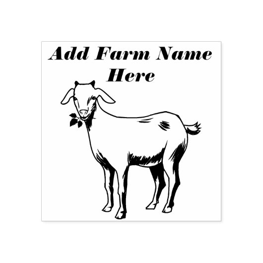 Gepersonaliseerde schattige geit Boerderij stempel (Afrduk)