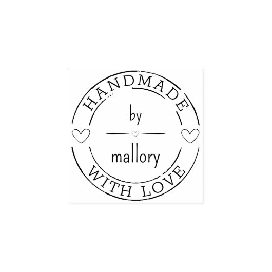💌 Gepersonaliseerde Schattige gemaakt met liefde Rubberstempel (Afrduk)