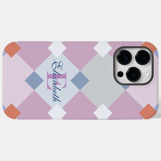 Gepersonaliseerde Schattige geometrische diamantvo Case-Mate iPhone Case (Achterkant (horizontaal))