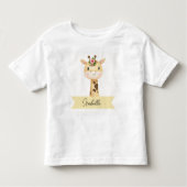Gepersonaliseerde schattige giraffe kinder shirts (Voorkant)
