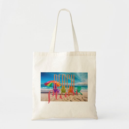Gepersonaliseerde schattige girly Beach Please Tote Bag (Voorkant)