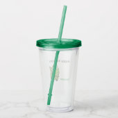 Gepersonaliseerde schattige groene dinosaurussen b acryl drinkbeker (Achterkant)