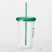 Gepersonaliseerde schattige groene dinosaurussen b acryl drinkbeker (Rechts)