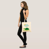 Gepersonaliseerde schattige groene schildpad kinde tote bag (Voorkant (model))