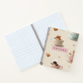 Gepersonaliseerde Schattige hamster in Teacup Patt Notitieboek (Binnen)