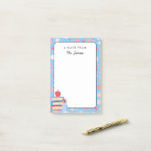 Gepersonaliseerde schattige harten leraar terug na post-it® notes (Op bureau)