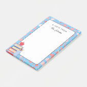 Gepersonaliseerde schattige harten leraar terug na post-it® notes (Schuin)