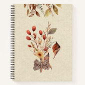 Gepersonaliseerde schattige herfstbladeren Wildflo Notitieboek (Voorkant)