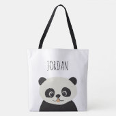 Gepersonaliseerde schattige illustratie panda beer tote bag (Voorkant)