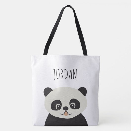 Gepersonaliseerde schattige illustratie panda beer tote bag (Voorkant)