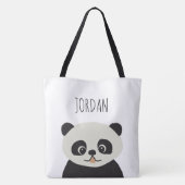 Gepersonaliseerde schattige illustratie panda beer tote bag (Achterkant)