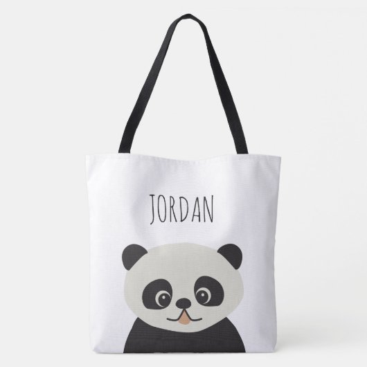 Gepersonaliseerde schattige illustratie panda beer tote bag (Achterkant)