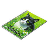 Gepersonaliseerde Schattige kat in een veld van Da Notitieboek (Linkerzijde)