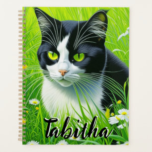 Gepersonaliseerde Schattige kat in een veld van Da Planner