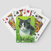 Gepersonaliseerde Schattige kat in een veld van Da Pokerkaarten (Achterkant)