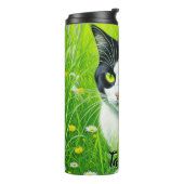Gepersonaliseerde Schattige kat in een veld van Da Thermosbeker (Gedraaid links)