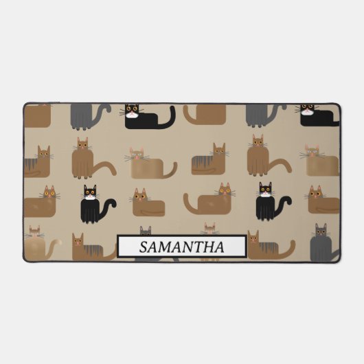 Gepersonaliseerde schattige kat kitten patroon bureaumat (Voorkant)
