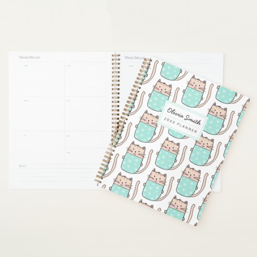 Gepersonaliseerde schattige kat planner (Display)