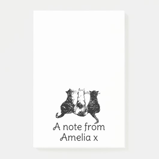 Gepersonaliseerde schattige kat post-it® notes (Voorkant)