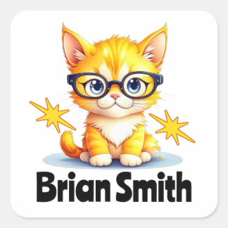 Gepersonaliseerde schattige kat stickers