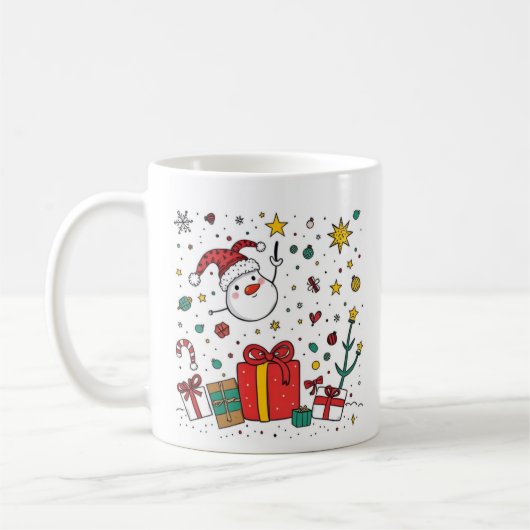 gepersonaliseerde schattige kerst mok (Links)