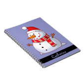 Gepersonaliseerde schattige kerst sneeuwman notitieboek (Rechterzijde)
