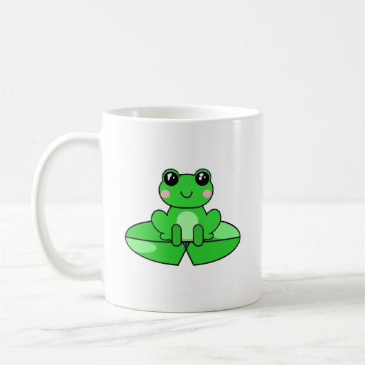Gepersonaliseerde schattige kikker | Naam in Hart Koffiemok (Links)