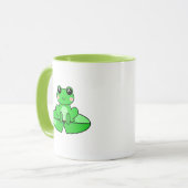 Gepersonaliseerde schattige kikker | Naam in Hart Mok (Voorkant links)