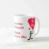 Gepersonaliseerde schattige kikker Valentijnsdag Koffiemok (Voorkant rechts)