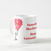 Gepersonaliseerde schattige kikker Valentijnsdag Koffiemok (Voorkant links)