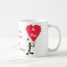 Gepersonaliseerde schattige kikker Valentijnsdag Koffiemok