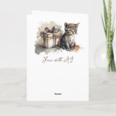Gepersonaliseerde schattige kitten en verjaardagsc kaart (Achterkant)