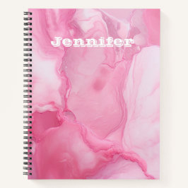 Gepersonaliseerde schattige minimalistische roze r notitieboek