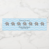 Gepersonaliseerde schattige olifant baby shower zi waterfles etiket (Enkel label)