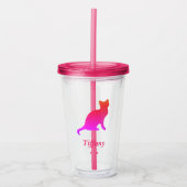 Gepersonaliseerde schattige ombre kat acryl drinkbeker (Voorkant)