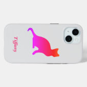 Gepersonaliseerde schattige ombre kat Case-Mate iPhone case (Achterkant (horizontaal))