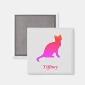 Gepersonaliseerde schattige ombre kat magneet (Voorkant / Achterkant)