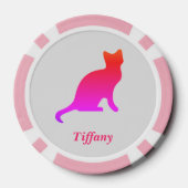 Gepersonaliseerde schattige ombre kat poker chips (Achterkant)