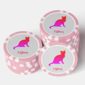 Gepersonaliseerde schattige ombre kat poker chips (Opstapeling)