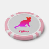 Gepersonaliseerde schattige ombre kat poker chips (Enkel)