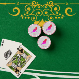 Gepersonaliseerde schattige ombre kat poker chips