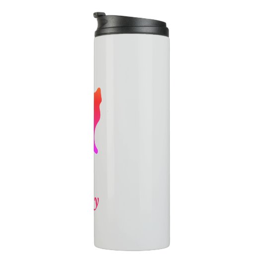 Gepersonaliseerde schattige ombre kat thermosbeker (Geroteerd rechts)