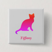 Gepersonaliseerde schattige ombre kat vierkante button 5,1 cm (Voorkant)