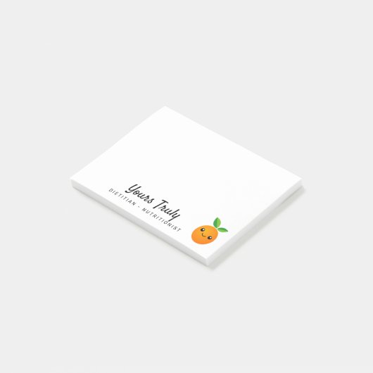 Gepersonaliseerde schattige oranje fruit cartoon d post-it® notes (Schuin)