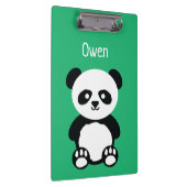 Gepersonaliseerde Schattige Panda Beer Groene Kind Klembord (Rechts)