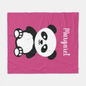 Gepersonaliseerde Schattige Panda Beer meisjes Roz Fleece Deken (Voorkant (Horizontaal))
