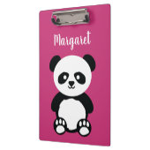 Gepersonaliseerde Schattige Panda Beer meisjes Roz Klembord (Links)