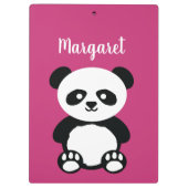 Gepersonaliseerde Schattige Panda Beer meisjes Roz Klembord (Achterkant)