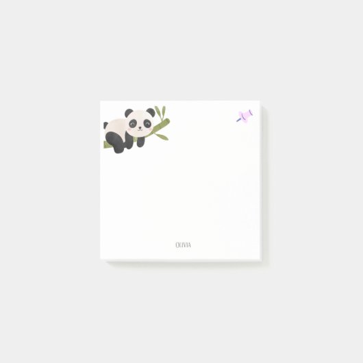 gepersonaliseerde schattige panda op een tak Post- Post-it® Notes (Voorkant)