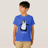 Gepersonaliseerde schattige pinguïn illustratie Jo T-shirt (Voorkant volledig)